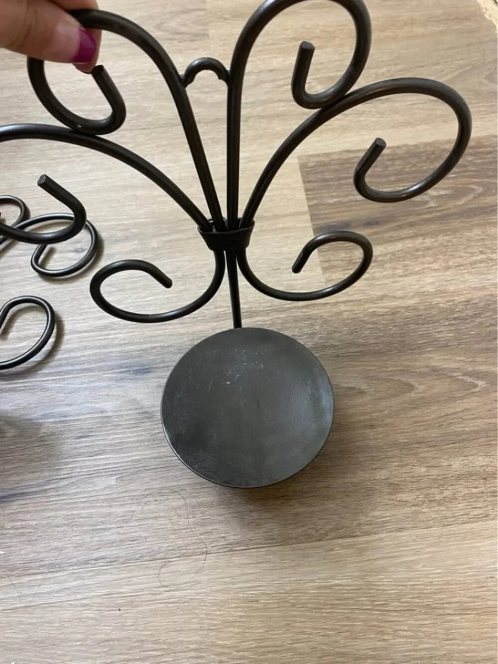 Set of 2 Rustic Swirl Wall Sconces Candle Holders Pillar Candle Wall Hanging
